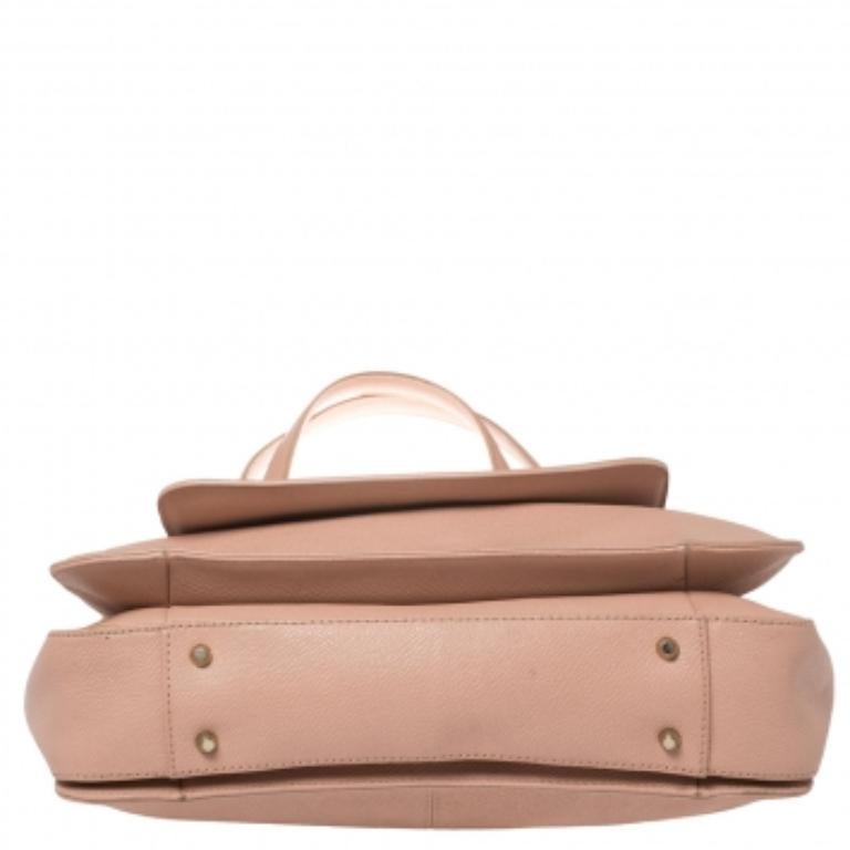 DKNY Pink Grained Leather Tote For Sale 2