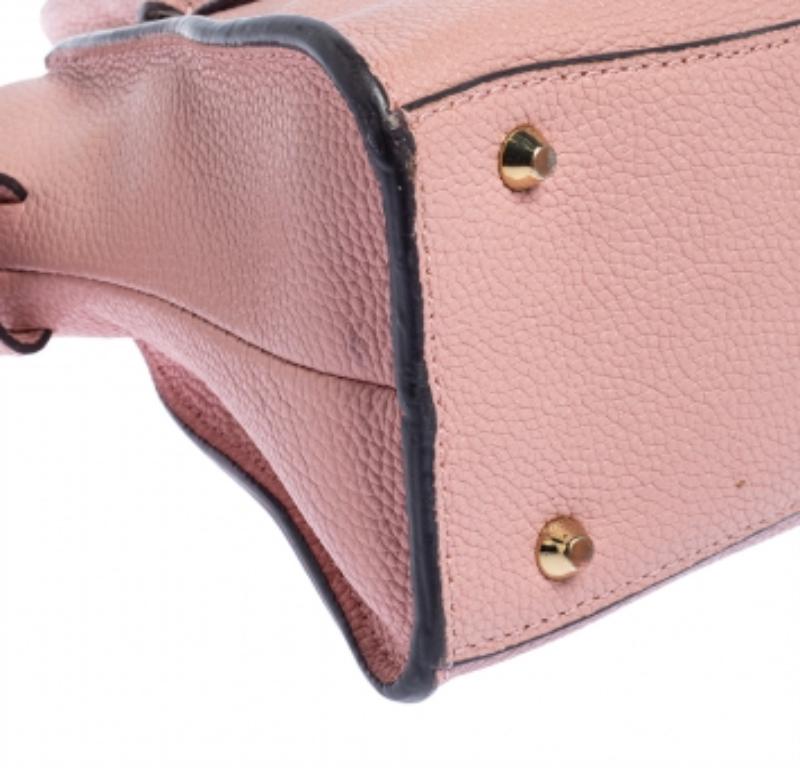Beige DKNY Pink Leather Chelsea Satchel For Sale