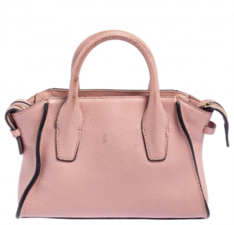 DKNY Pink Leather Chelsea Satchel For Sale 2