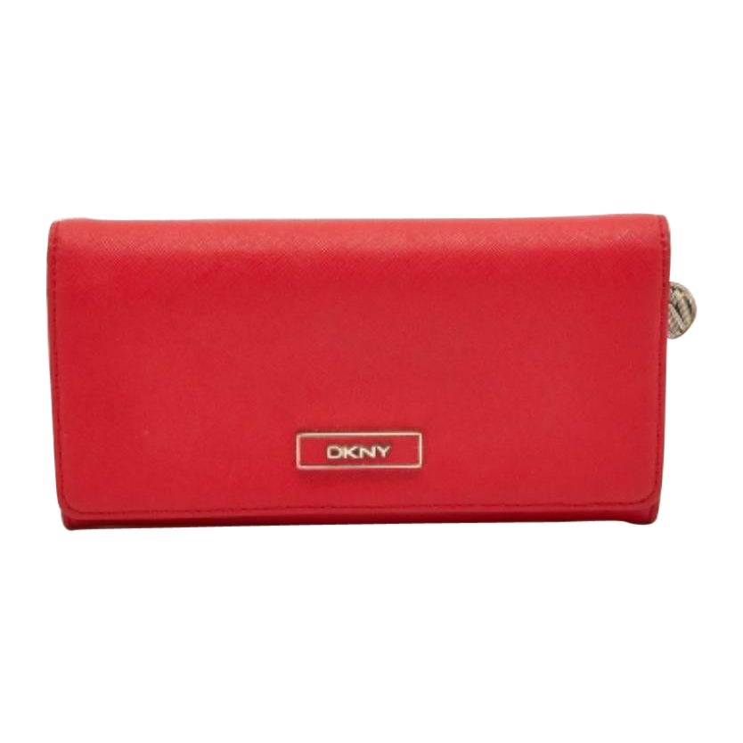DKNY Red Leather Flap Continental Geldbörse