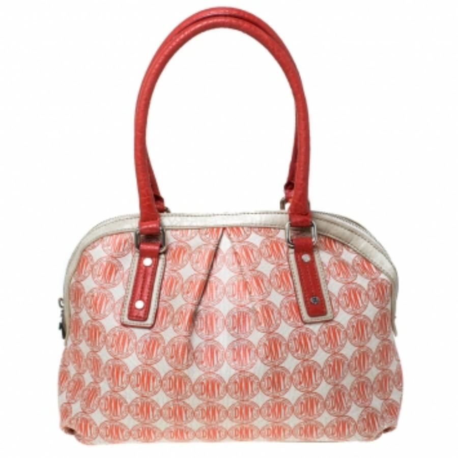 Sacoche à dôme en PVC et cuir DKNY Signature rouge/blanc en vente 2