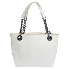 Dkny White Patent Leather Chain Tote