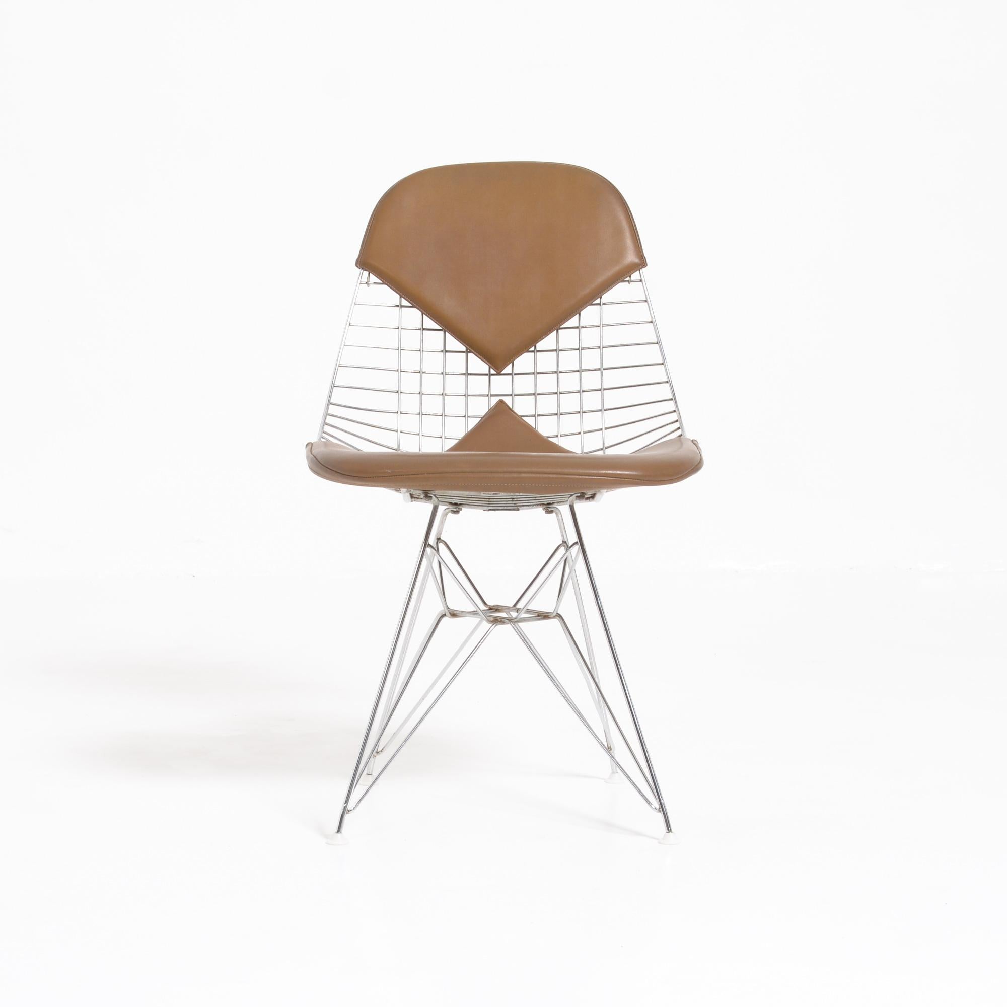 Faux Leather DKR Wire Chairs 'Bikini' by Eames for Herman Miller