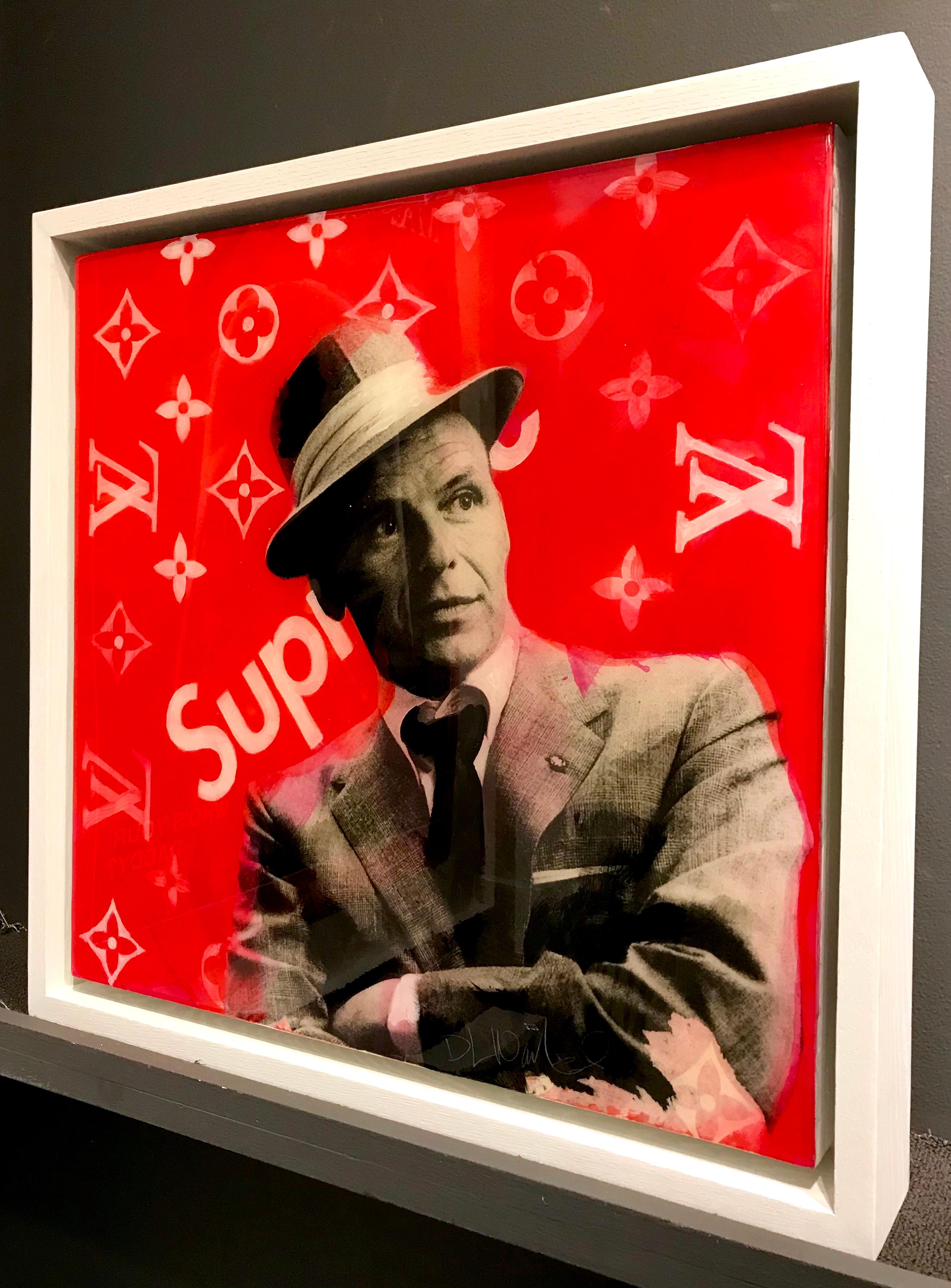Frank Sinatra Louis Vuitton/Supreme Framed  - Mixed Media Art by DL Warfield