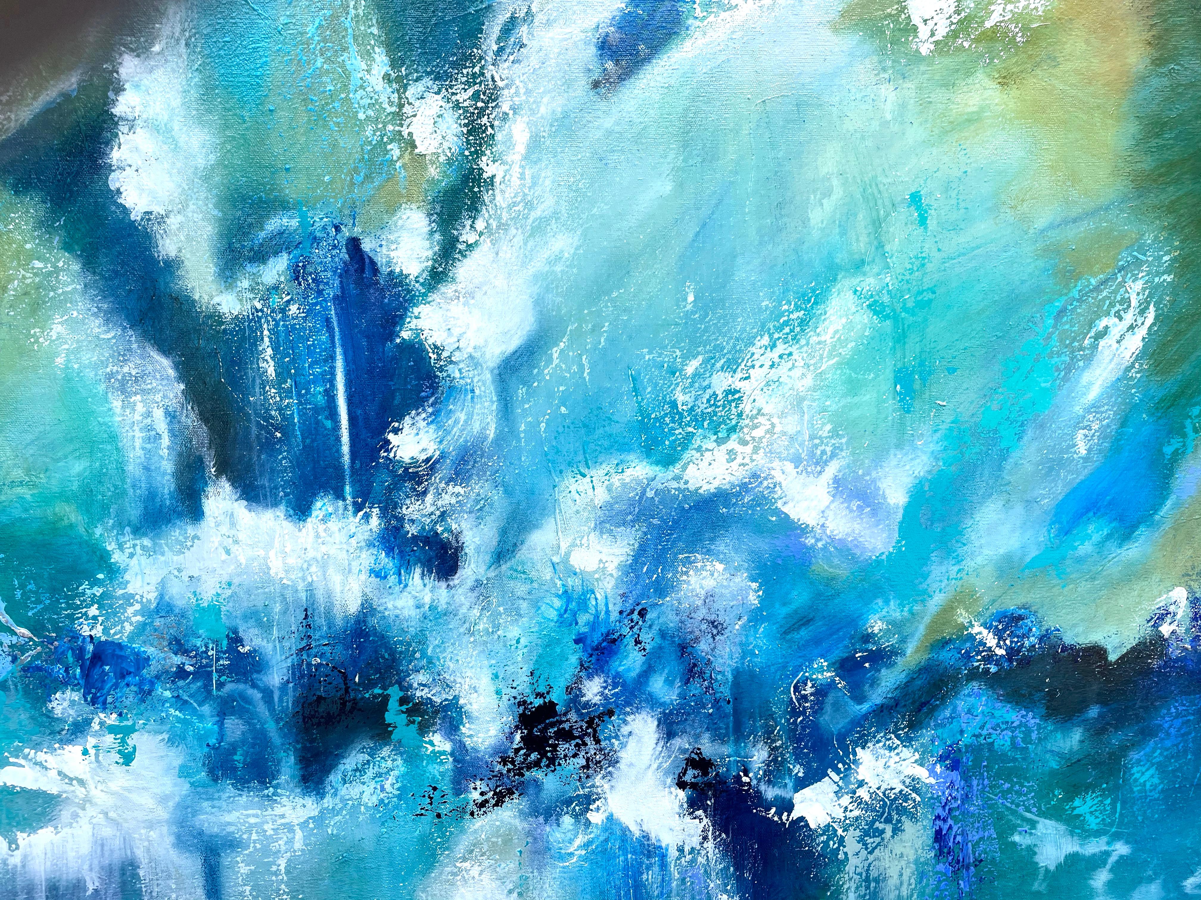 Peinture - Ciel bleu, peinture abstraite - Abstrait Painting par DL Watson