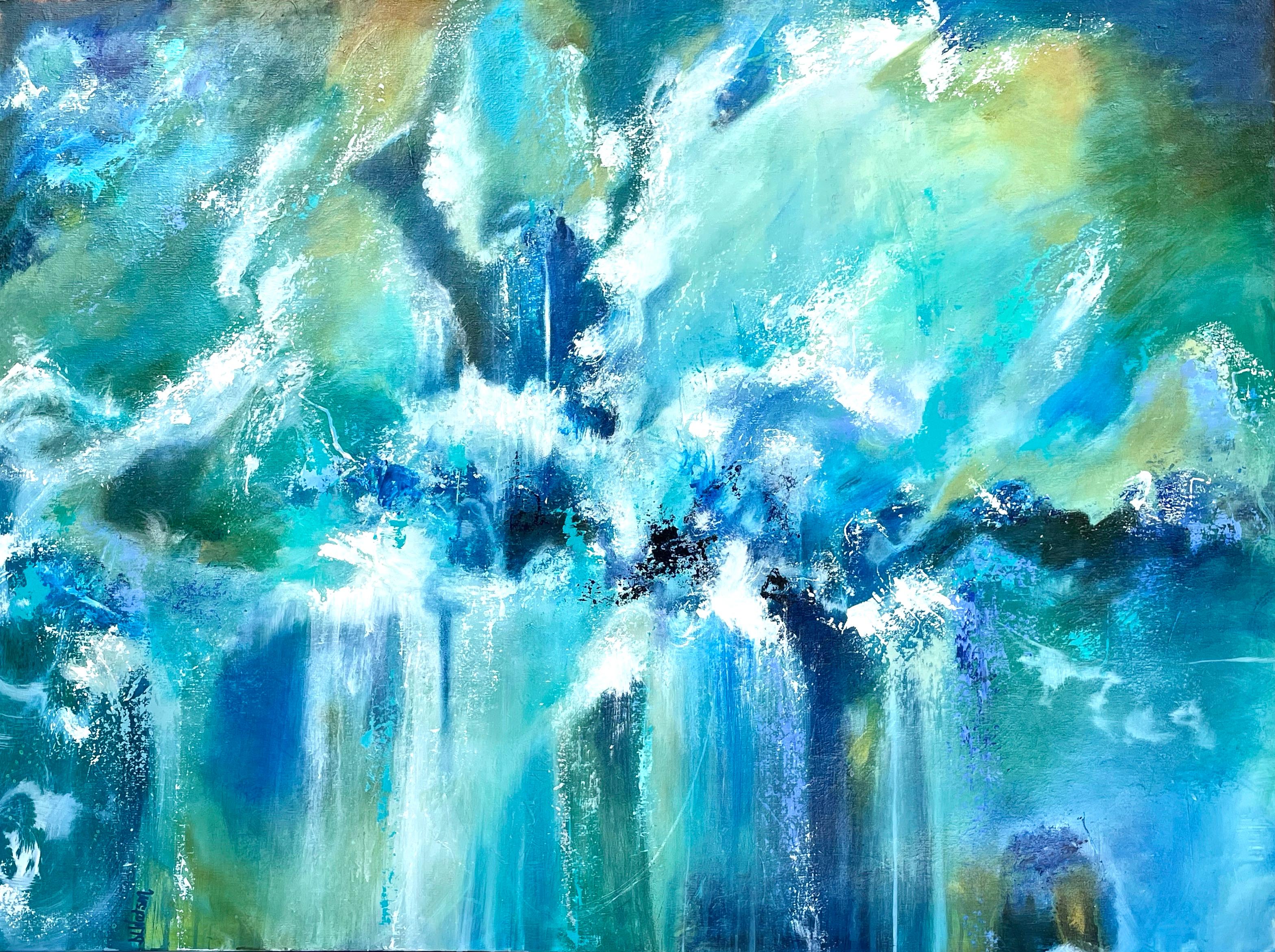 Abstract Painting DL Watson - Peinture - Ciel bleu, peinture abstraite