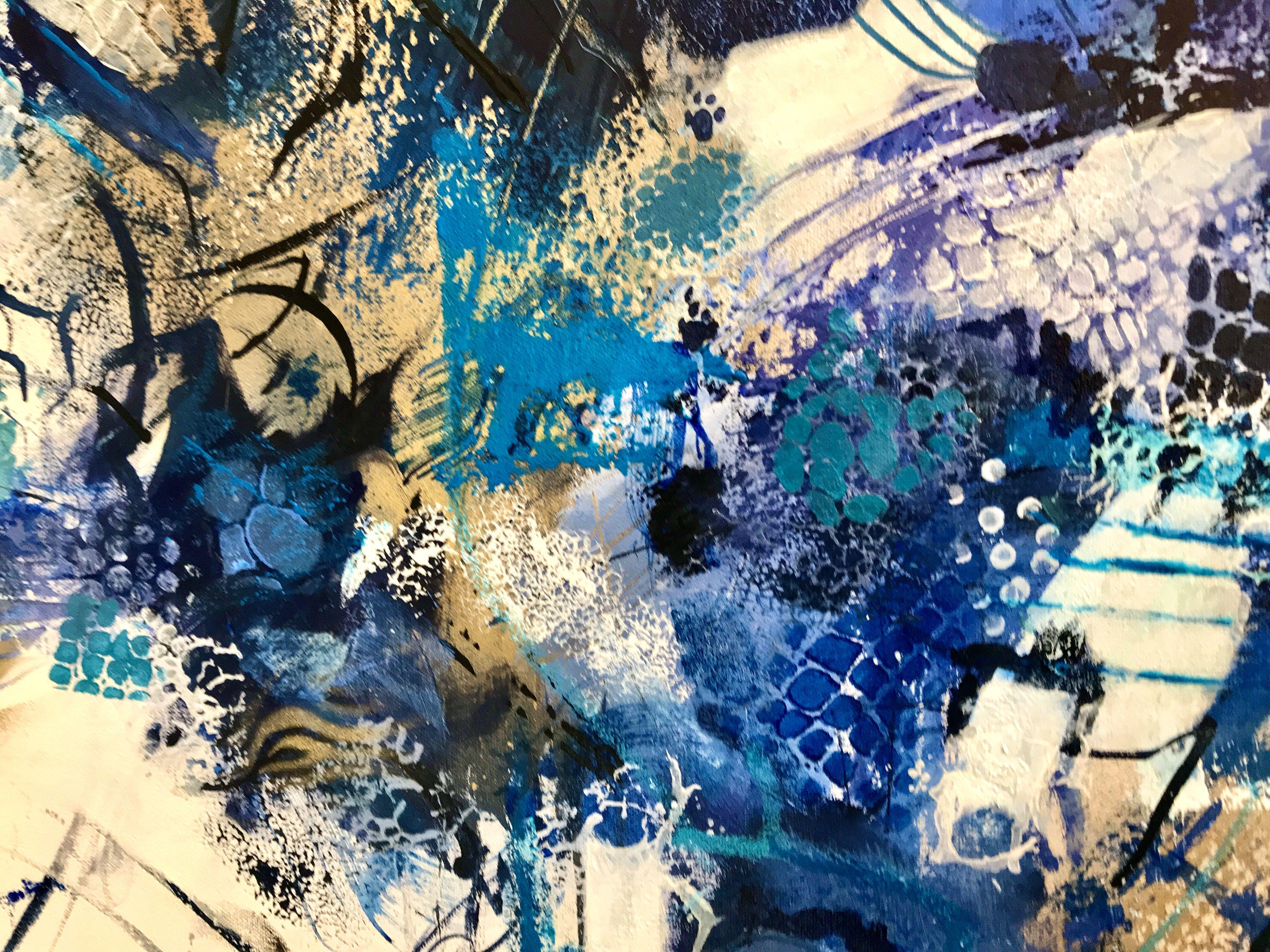 Blue Vibe, Painting, Acrylic on Canvas 1