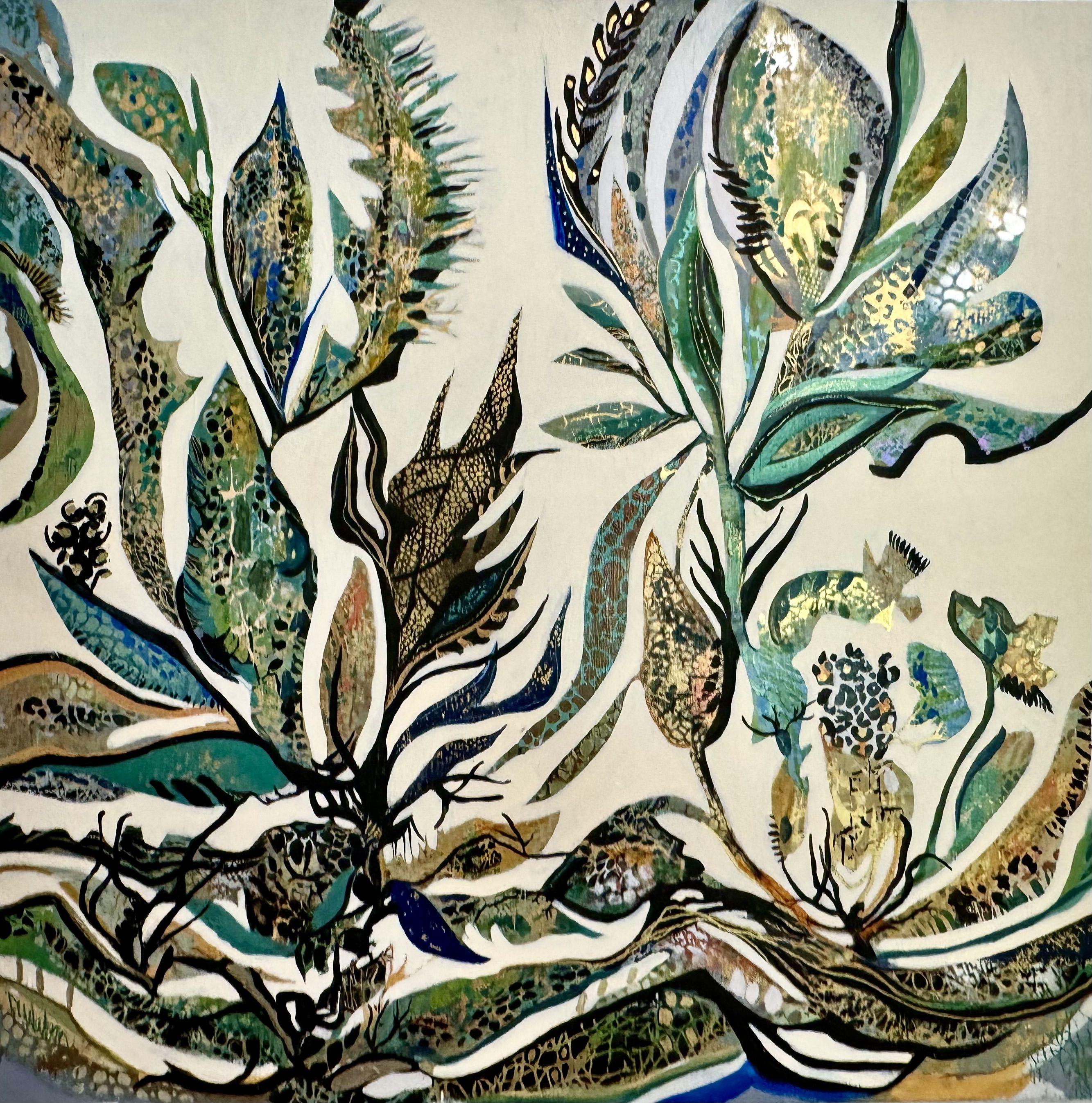 Fragmented Flora, Painting, Acrylic on Canvas