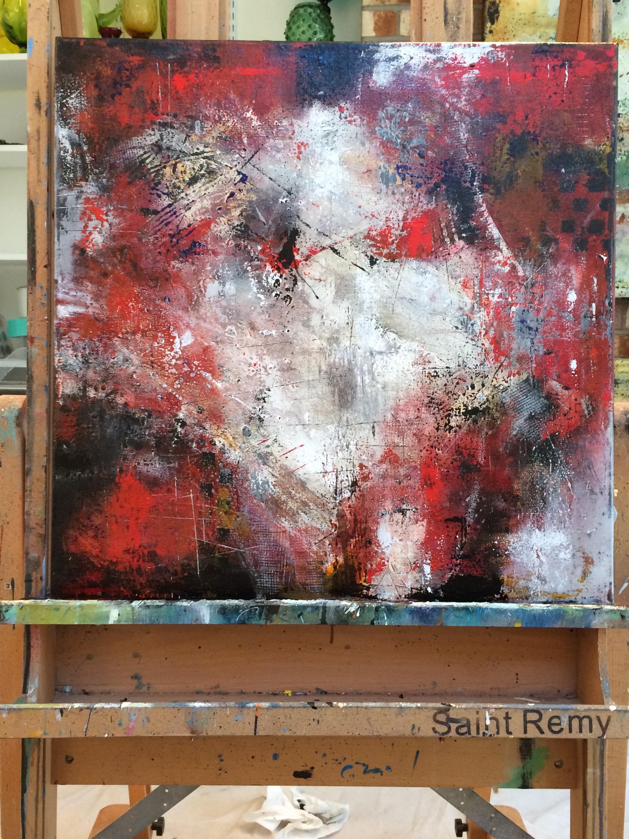 Veo la puerta roja, Pintura, Acrílico sobre lienzo - Painting Abstracto de DL Watson