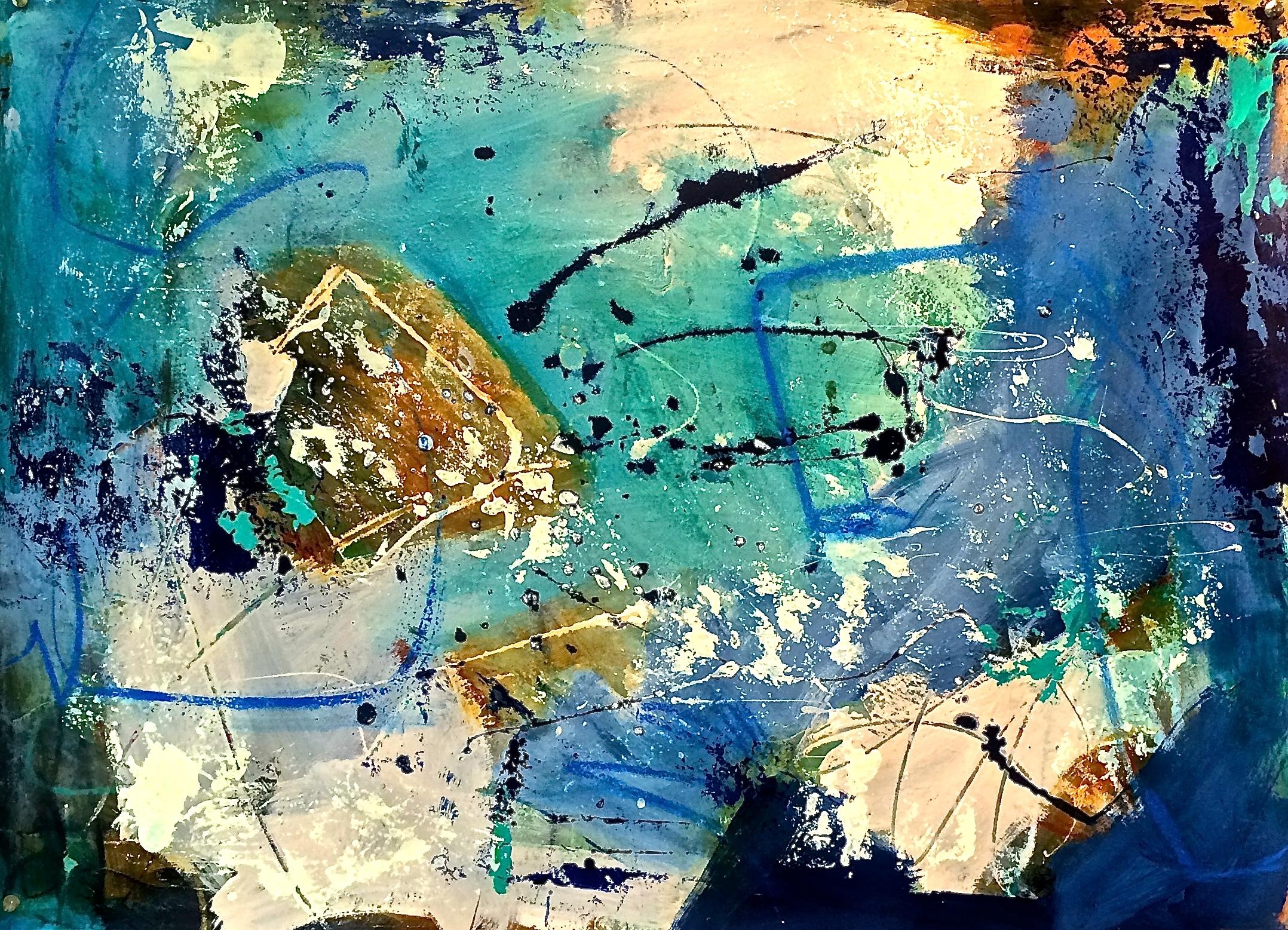 Abstract Painting di DL Watson - Odissea, Pittura, Acrilico su carta acquerellata