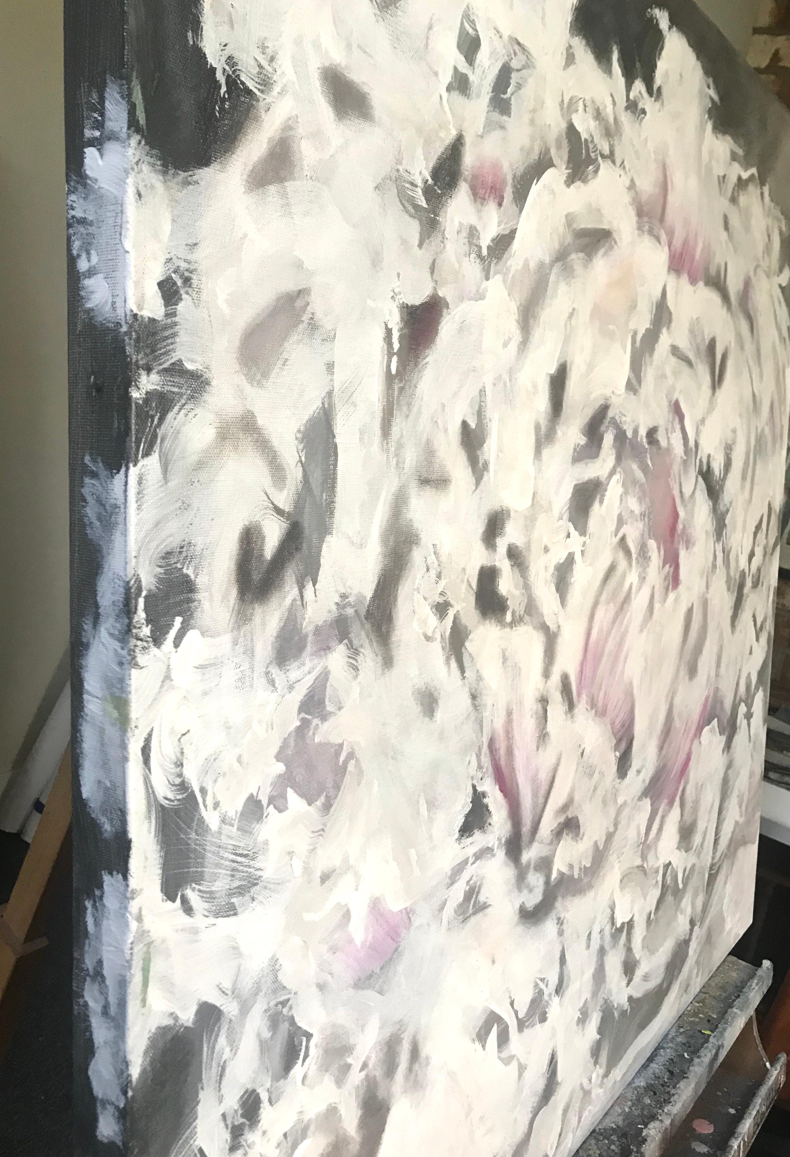 Peinture abstraite pivoine - Painting de DL Watson