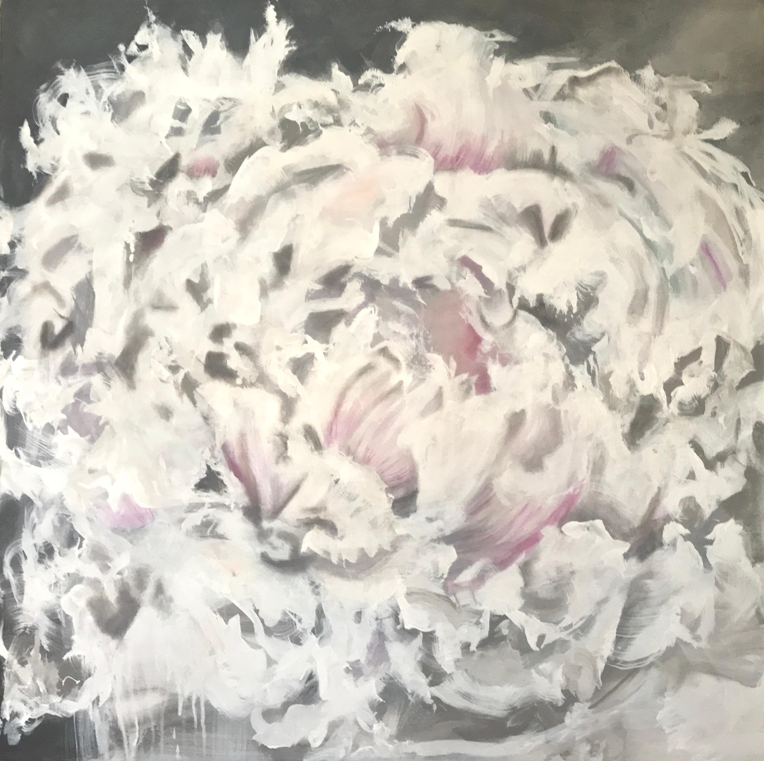 peony painting abstract