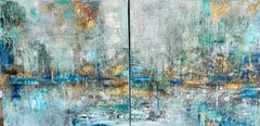 Puerto de yates, pintura abstracta