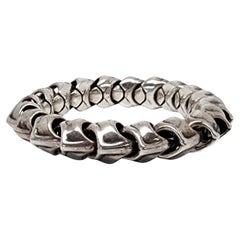 Pulsera unisex de plata de ley con vértebras DLA #16050