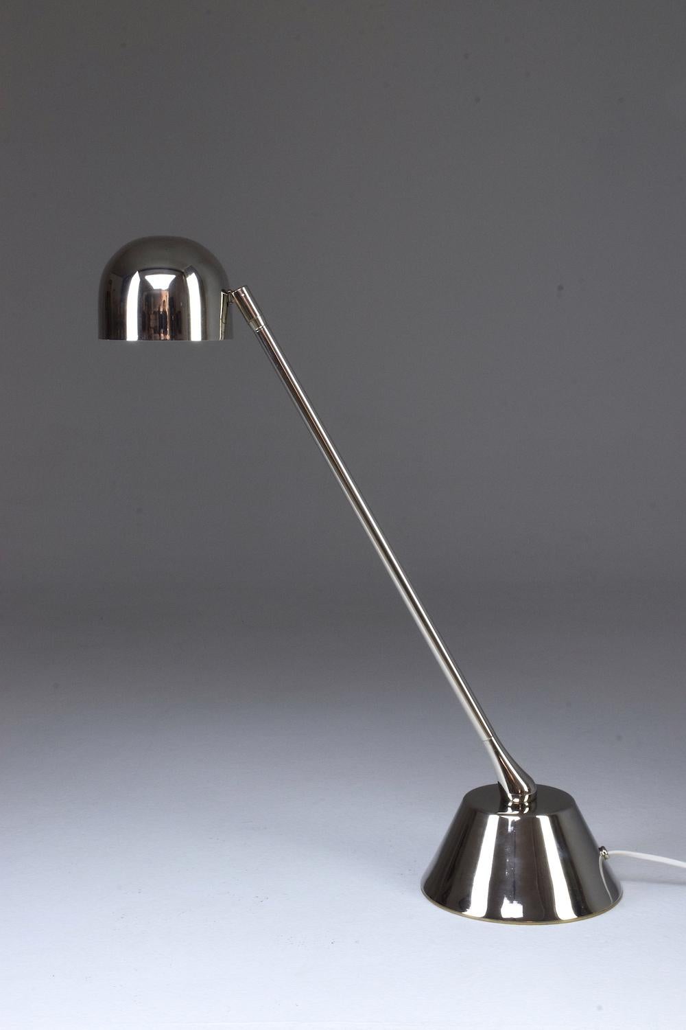 Modern De.Light T1 Nickeled Brass Desk Lamp, Flow 2 Collection For Sale