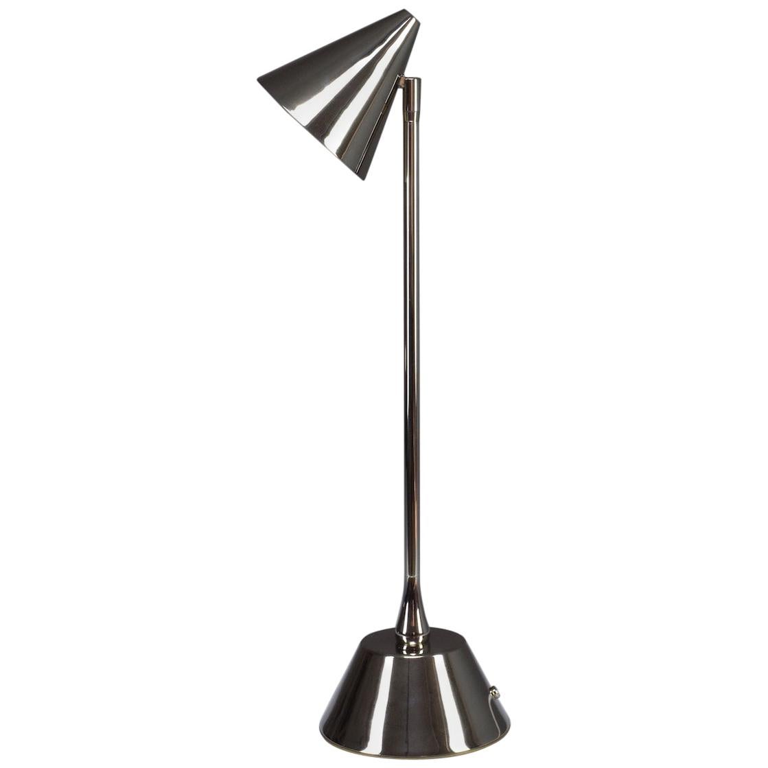 De.Light T2 Nickeled Brass Desk Lamp, Flow 2 Collection For Sale
