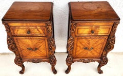 French Louis XV Nightstands Bedside Tables 1940s Pair