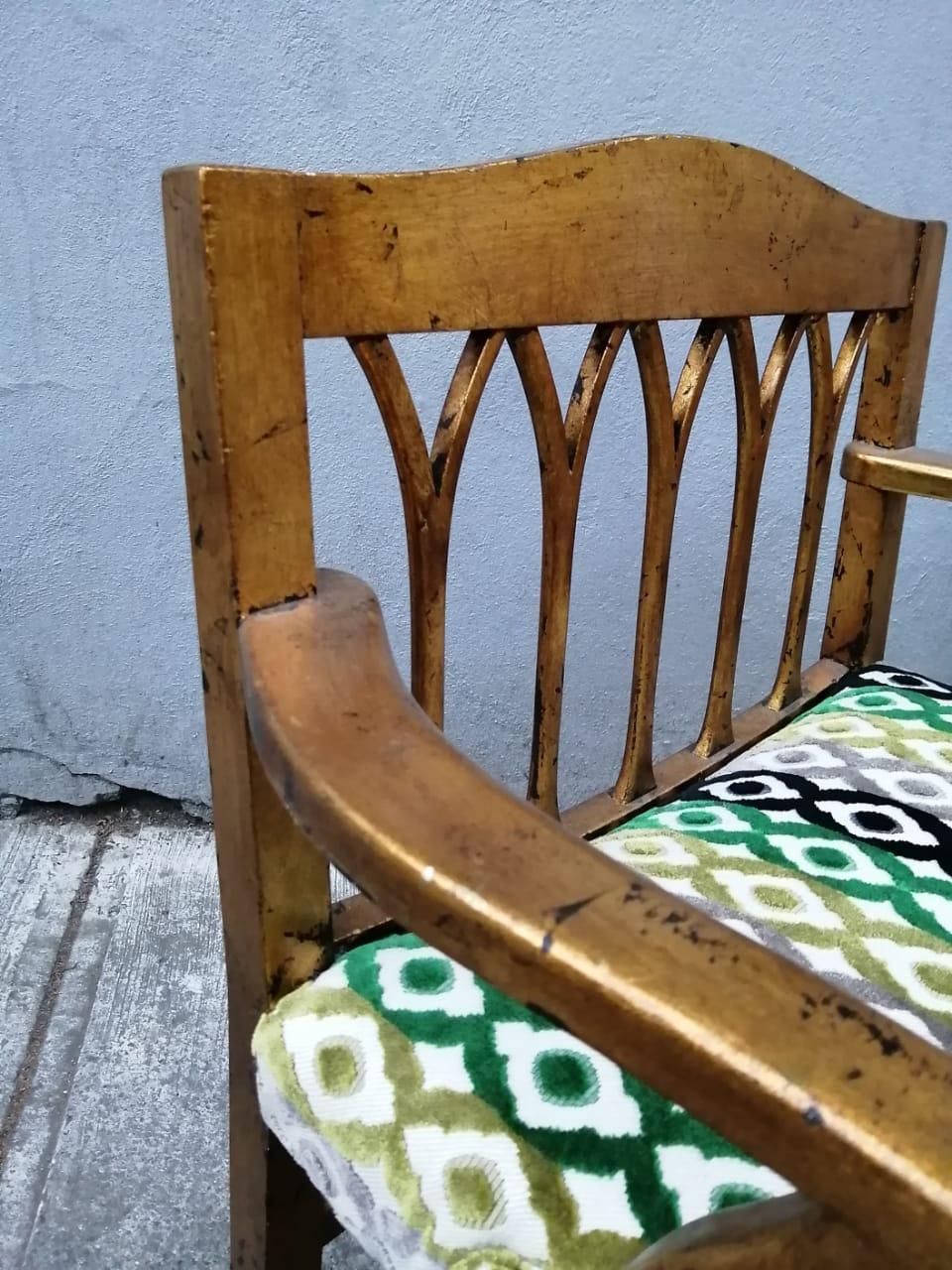 DM Nacional Mexican Mid-Century Modern Gilded Wood Children's Armchairs In Good Condition In Mexico City, MX