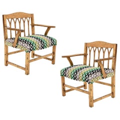 DM Nacional Fauteuils pour enfants en bois doré:: de style mexicain moderne du milieu du siècle dernier
