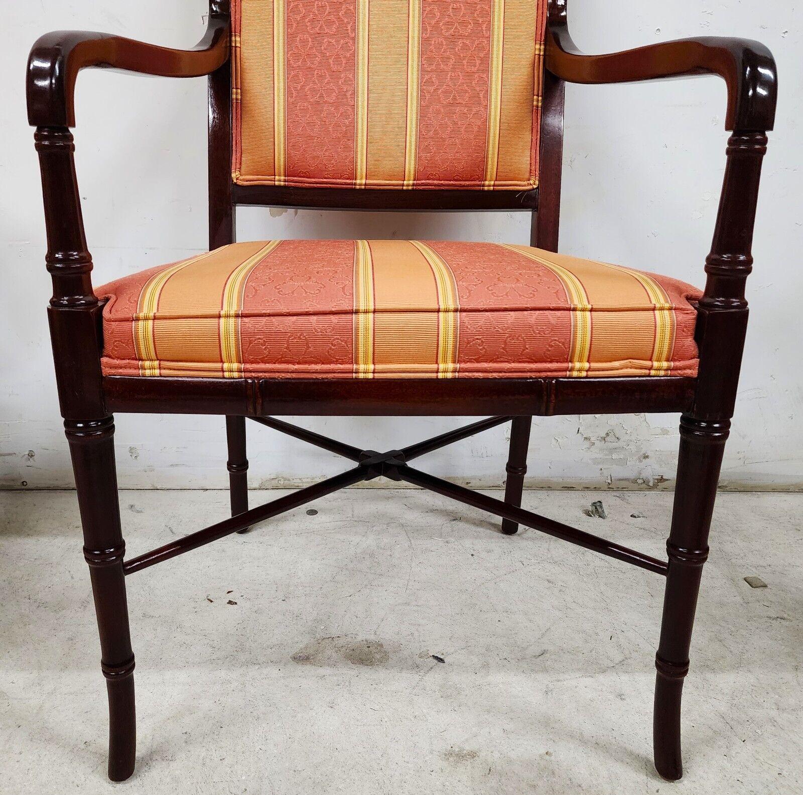 Regency Dining Chairs Faux Bamboo by CABOT WRENN (4) For Sale 5