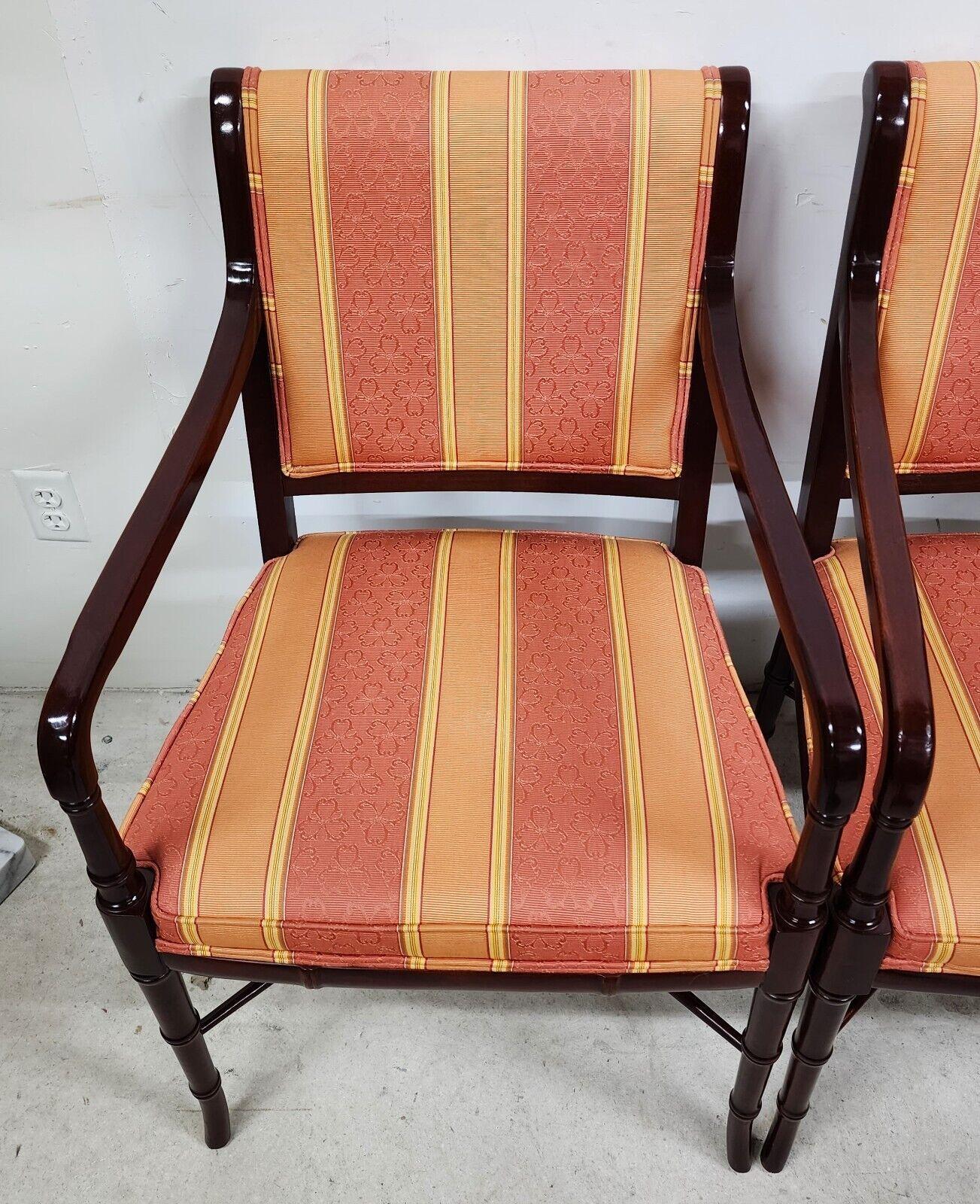 Regency Dining Chairs Faux Bamboo by CABOT WRENN (4) For Sale 2