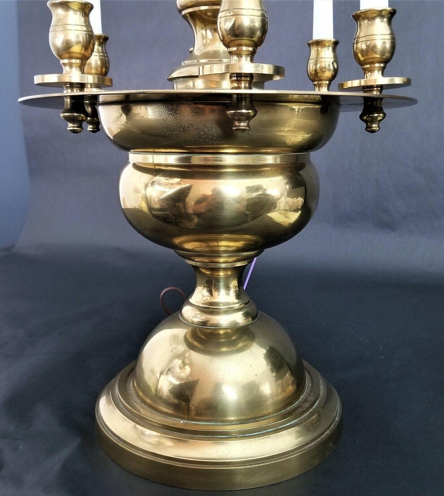 Vintage Solid Brass Table Lamp and Candelabra For Sale 1