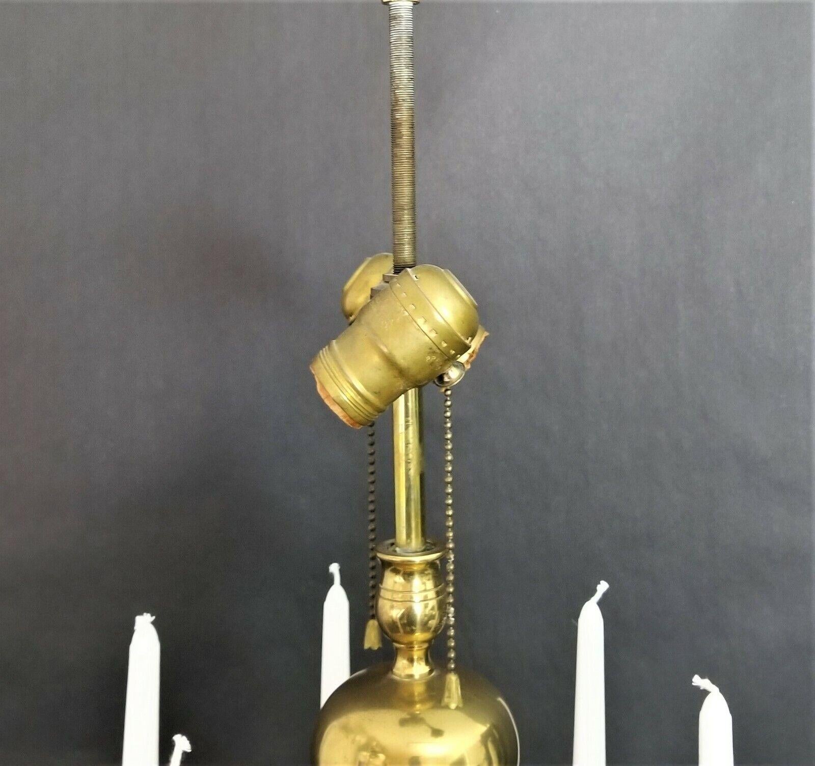 Vintage Solid Brass Table Lamp and Candelabra For Sale 3