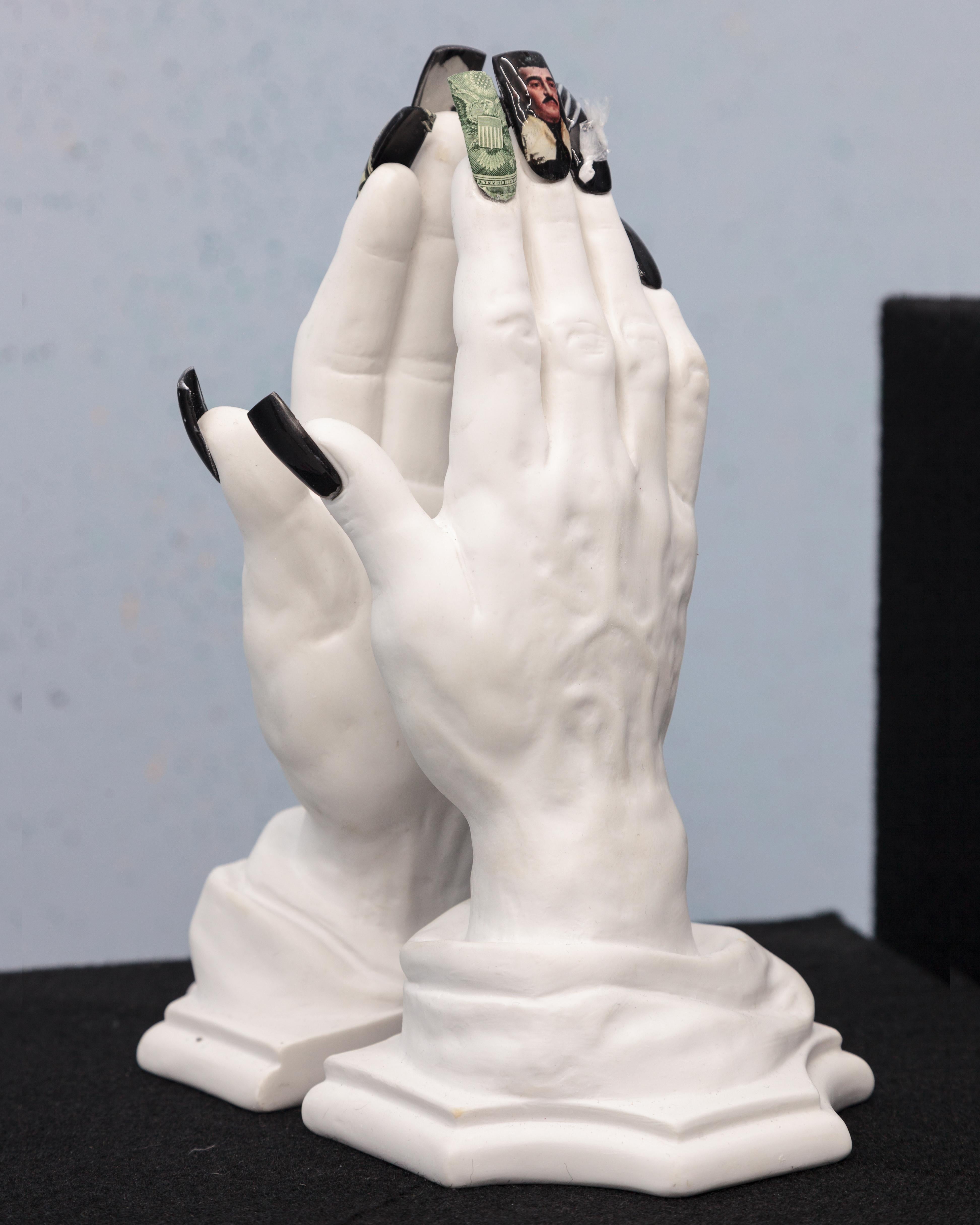 Dmitri Obergfell Figurative Sculpture - Praying Nail Tips Malverde