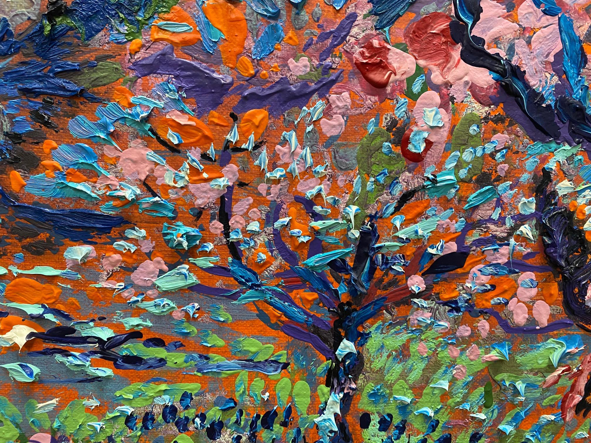 Apple Blossoms Opus 3, original 32x40 expressionist landscape For Sale 1