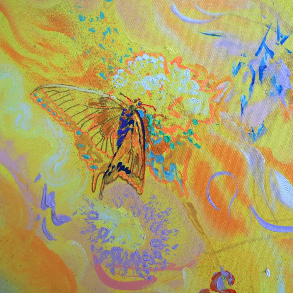 Dmitri Wright - Papillon et libellule, peinture 2017 en vente 4