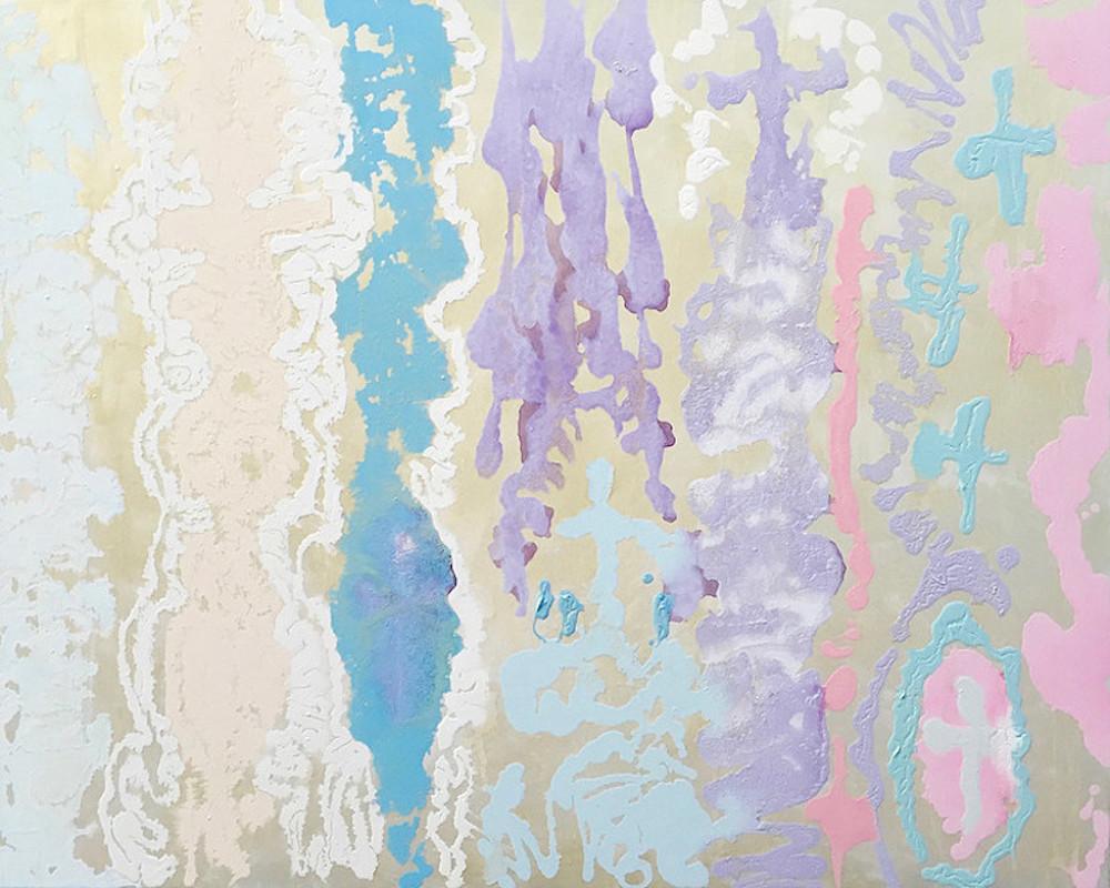 Aquaessence 
 48" x 60" 

CANTICLES Series:
“[These] are my Chants, my sacred songs of contemplation about my experience in painting the mystery within the Tidepools. These works have been inspired by my walks along the Connecticut and New York