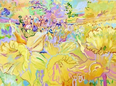 Vintage Dmitri Wright - Daffodils Yellow V, Painting 2018