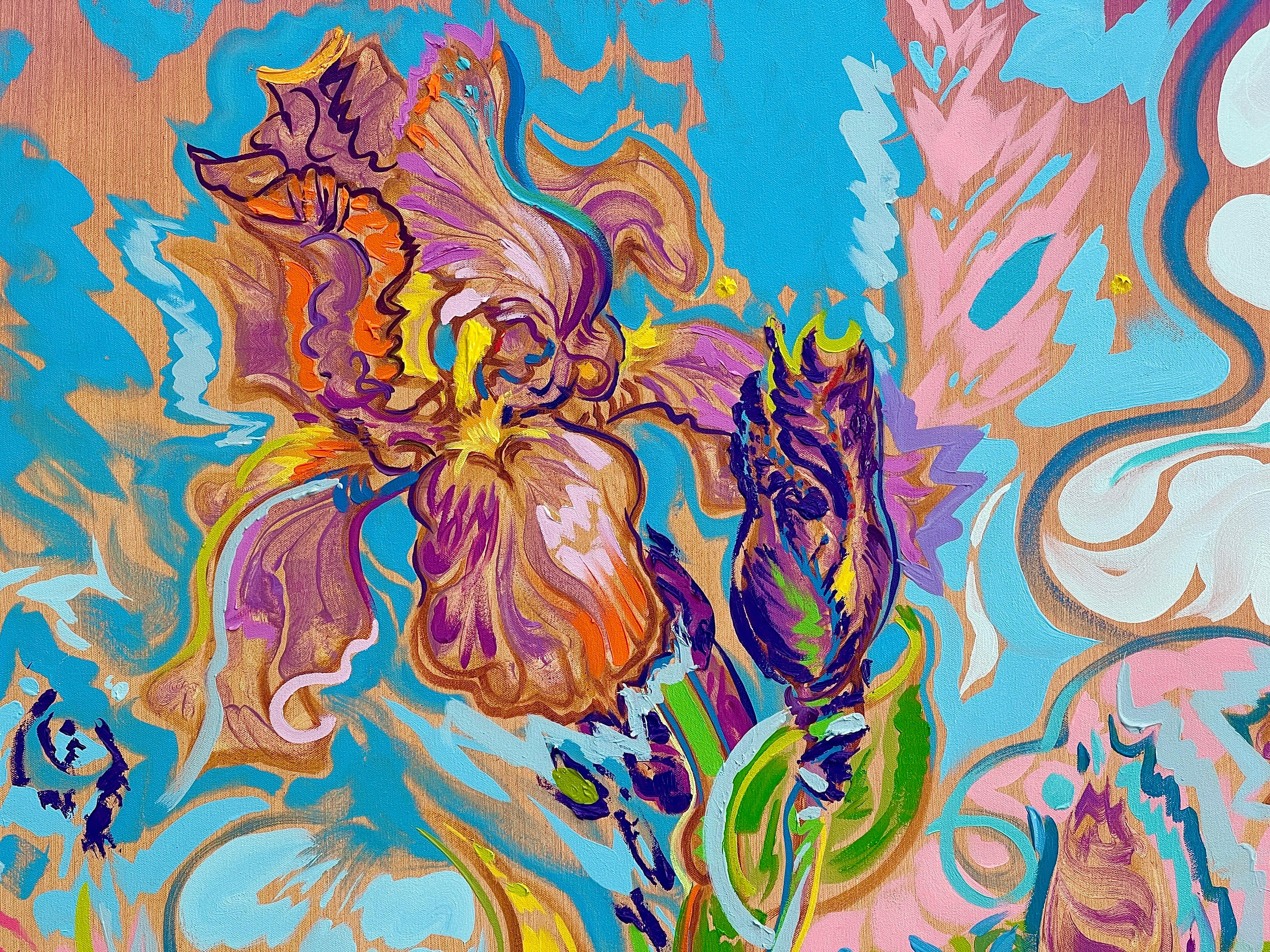 Dmitri Wright - Garden Series - Iris Opus I, Painting 2024 For Sale 1