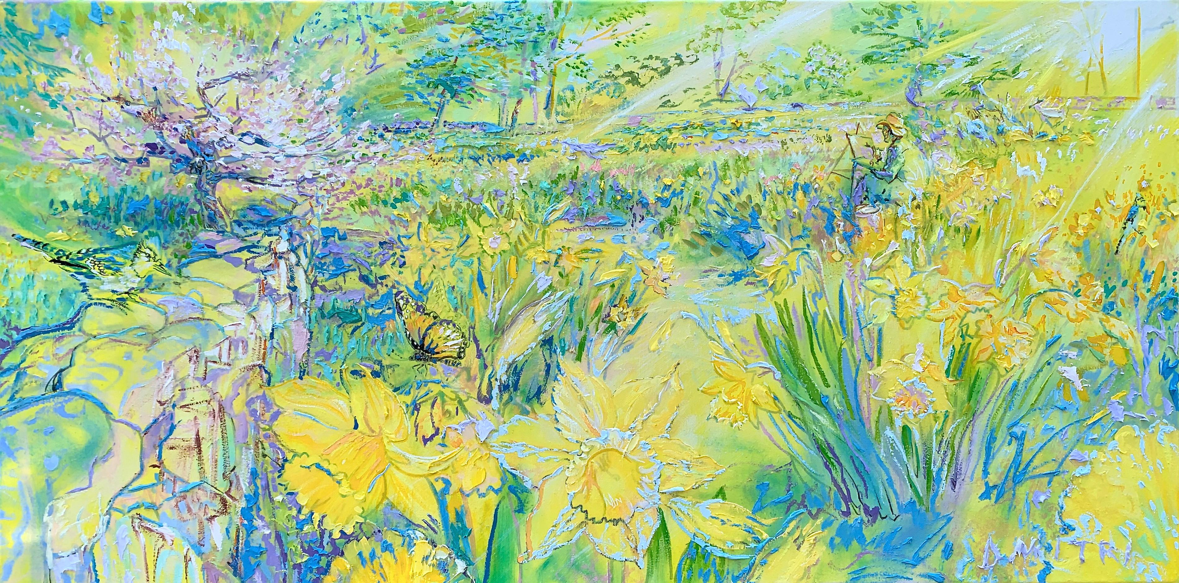 Dmitri Wright – Go Gently Monarch and Blue Jay, Gemälde 2018