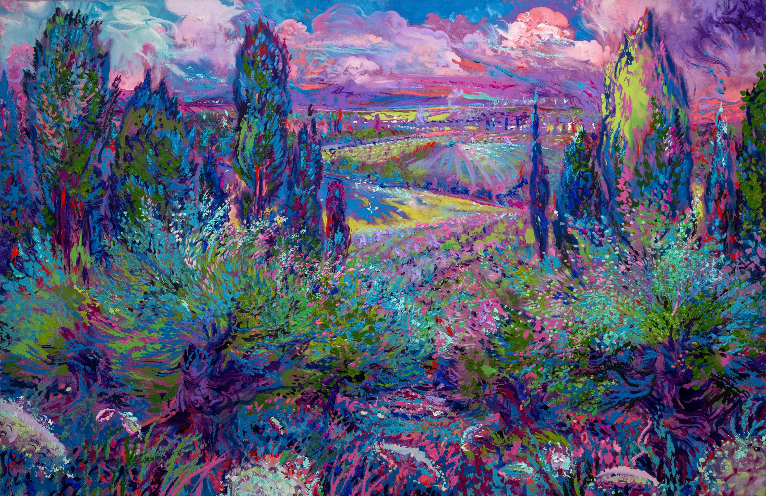 PROVENCAL Series:
“In [this] series I was exploring the classical influences of the impressionist masters, to build on their ideas to move them forward, yet being true to the many approaches from optical mixing, simultaneous contrast to be in