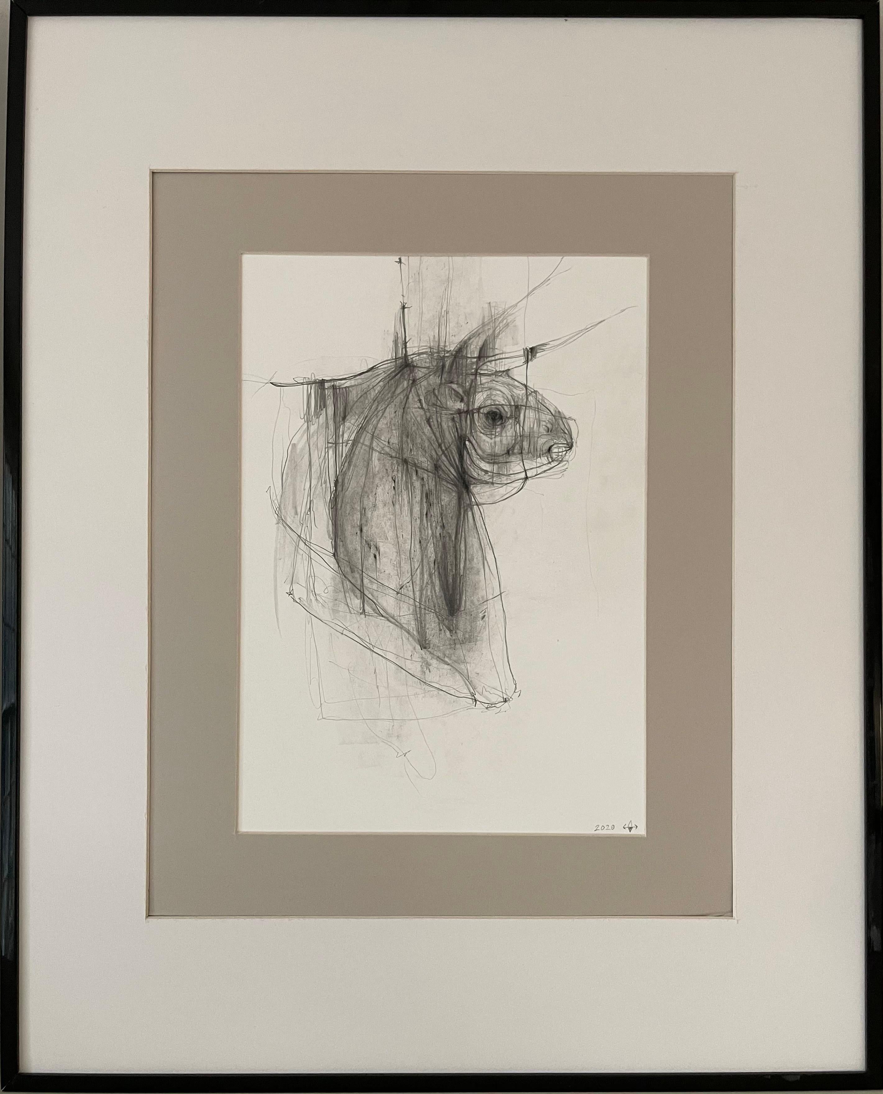 Bull - expressive line drawing