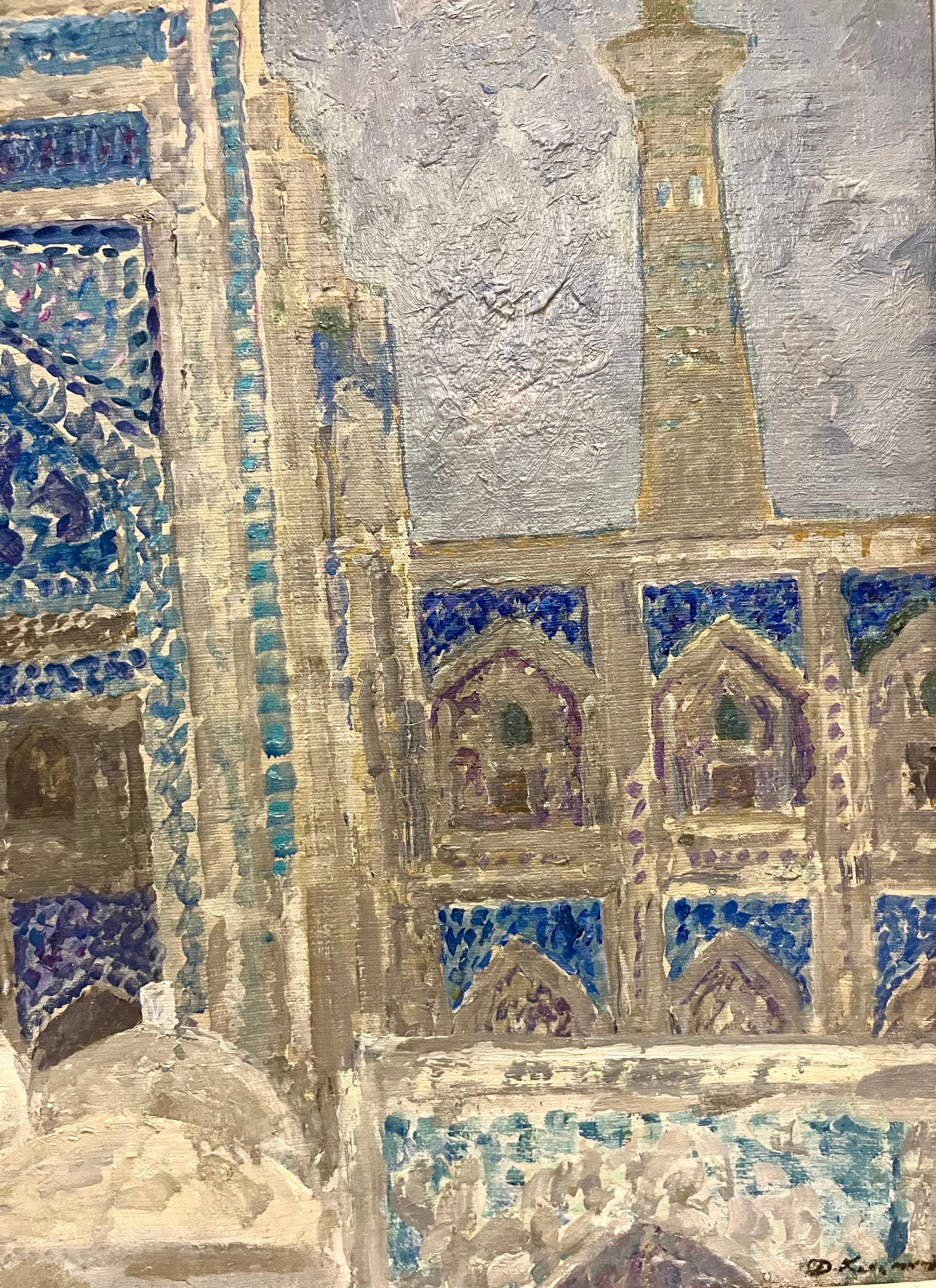 Negli anni 70 dello scorso secolo quando l'Uzbekistan faceva parte del Unione Sovietica,Kosmin viaggio molto in queste terre verso oriente
Rimase affascinato dai colori e dalle architetture delle Moschee e delle Madrasse di Samarcanda ,Khiva,