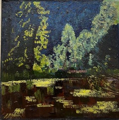 "Night in the woods" oil cm. 88 x 88 1984