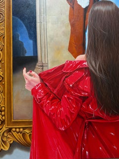 Pintura al óleo figurativa "Homewrecker" 47" x 39" pulgadas por Dmitriy Krestniy