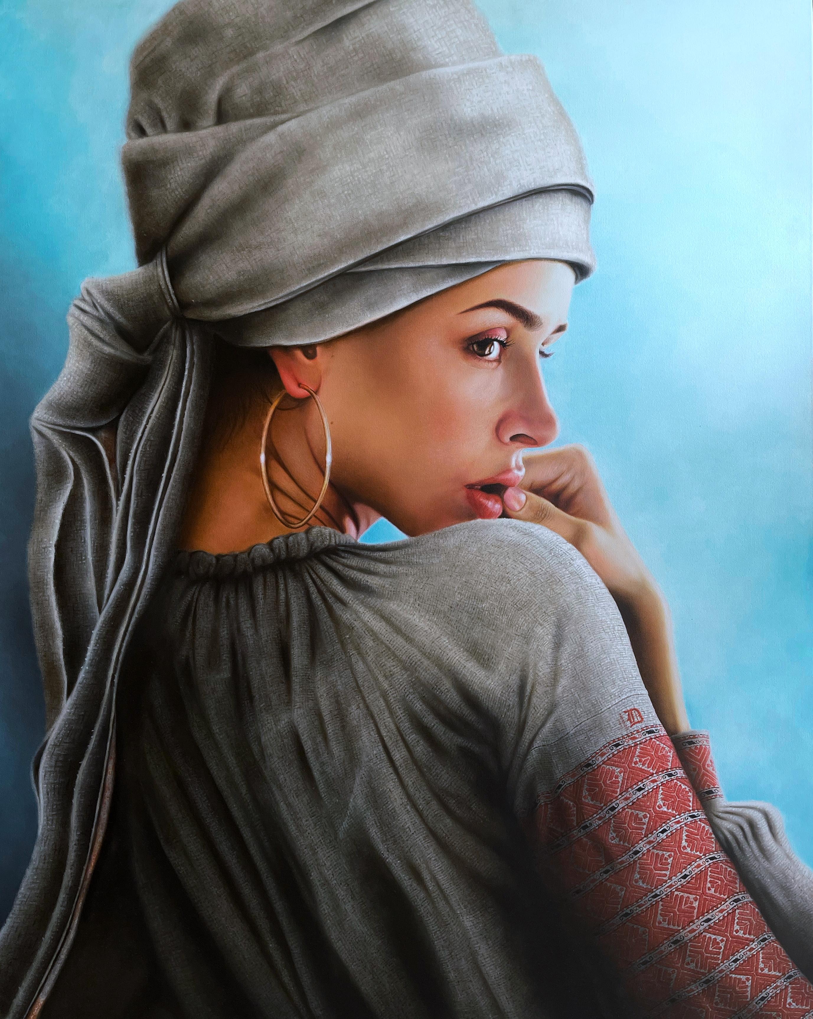 "Liusana" Oil Painting 59" x 47" inch by Dmitriy Krestniy 
