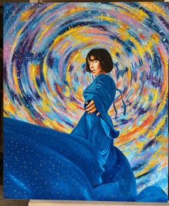 "Maya Devi" Pittura ad olio figurativa di 47" x 39" pollici di Dmitriy Krestniy