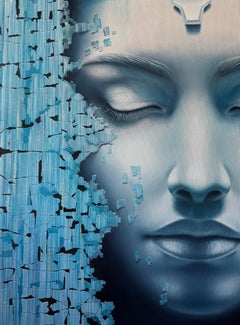 "Mística n.1" Retrato Pintura al óleo 28" x 28 "pulgadas por Dmitriy Krestniy