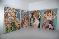 Dmitry.   4x Colorful Painting in the Style of Alphonse Mucha, Czech. Replubic,