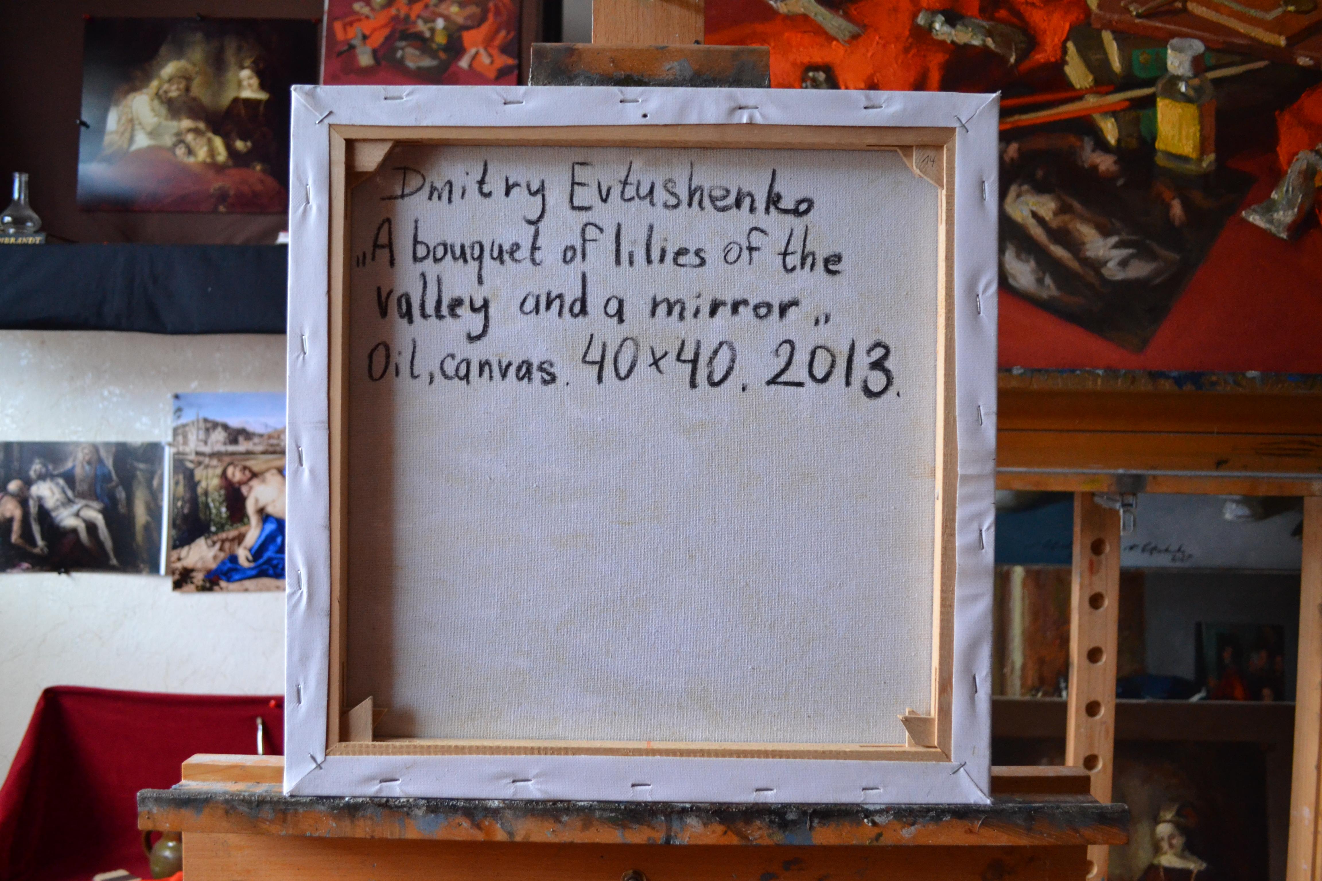 A bouquet of lilies of the valley and a mirror en vente 8