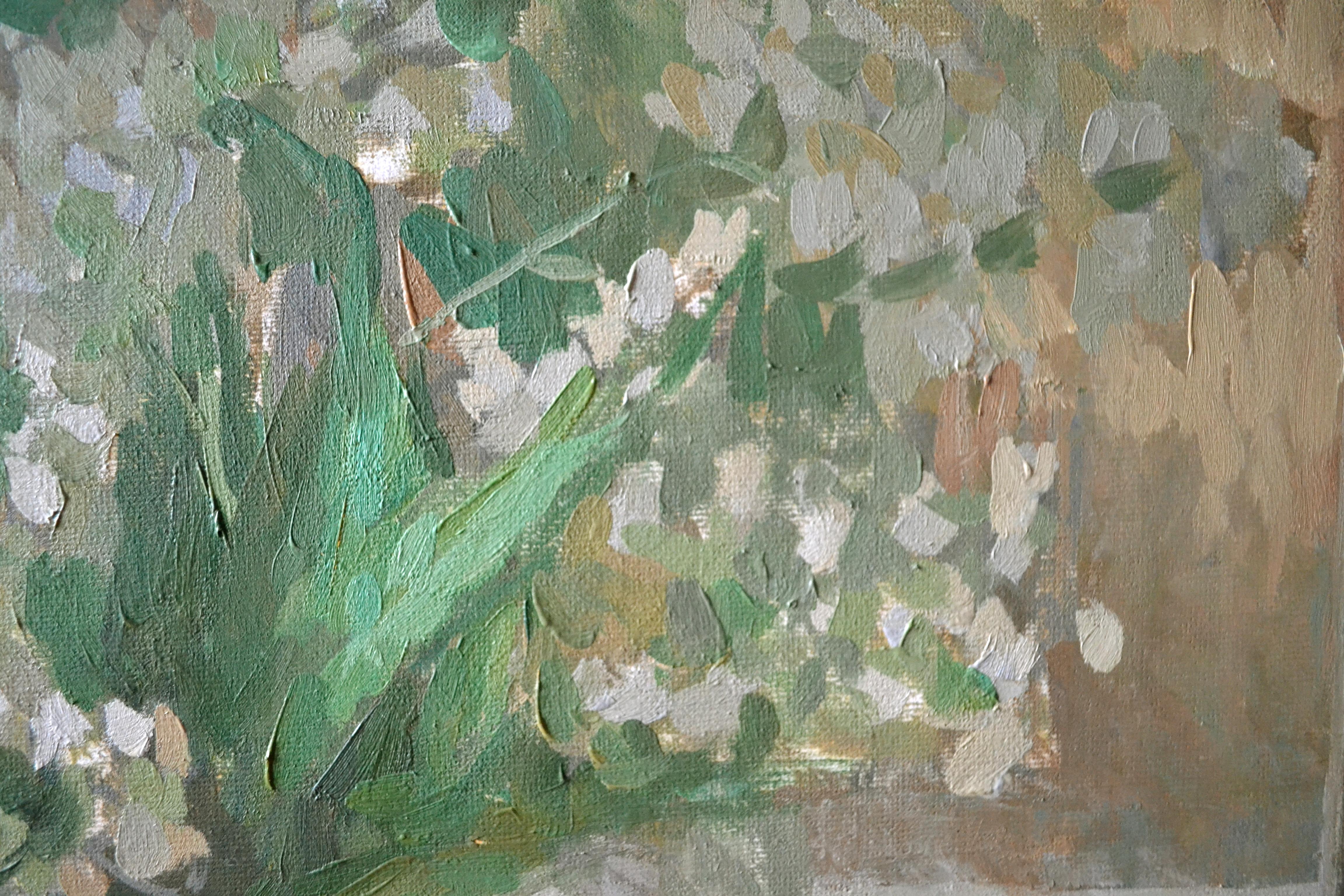 A bouquet of lilies of the valley and a mirror en vente 4