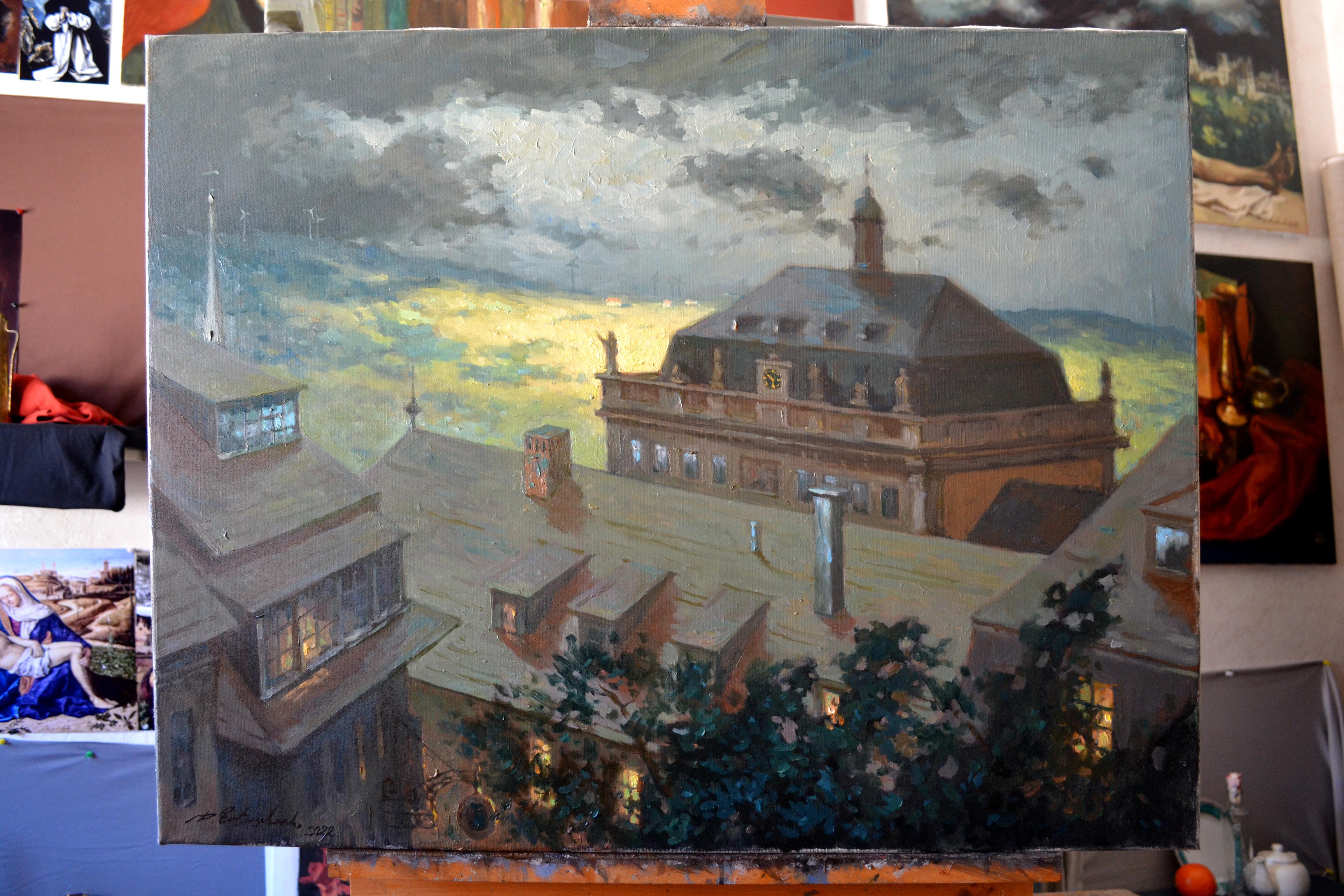 Nach dem Sturm. In der Altstadt – Painting von Dmitry Evtushenko