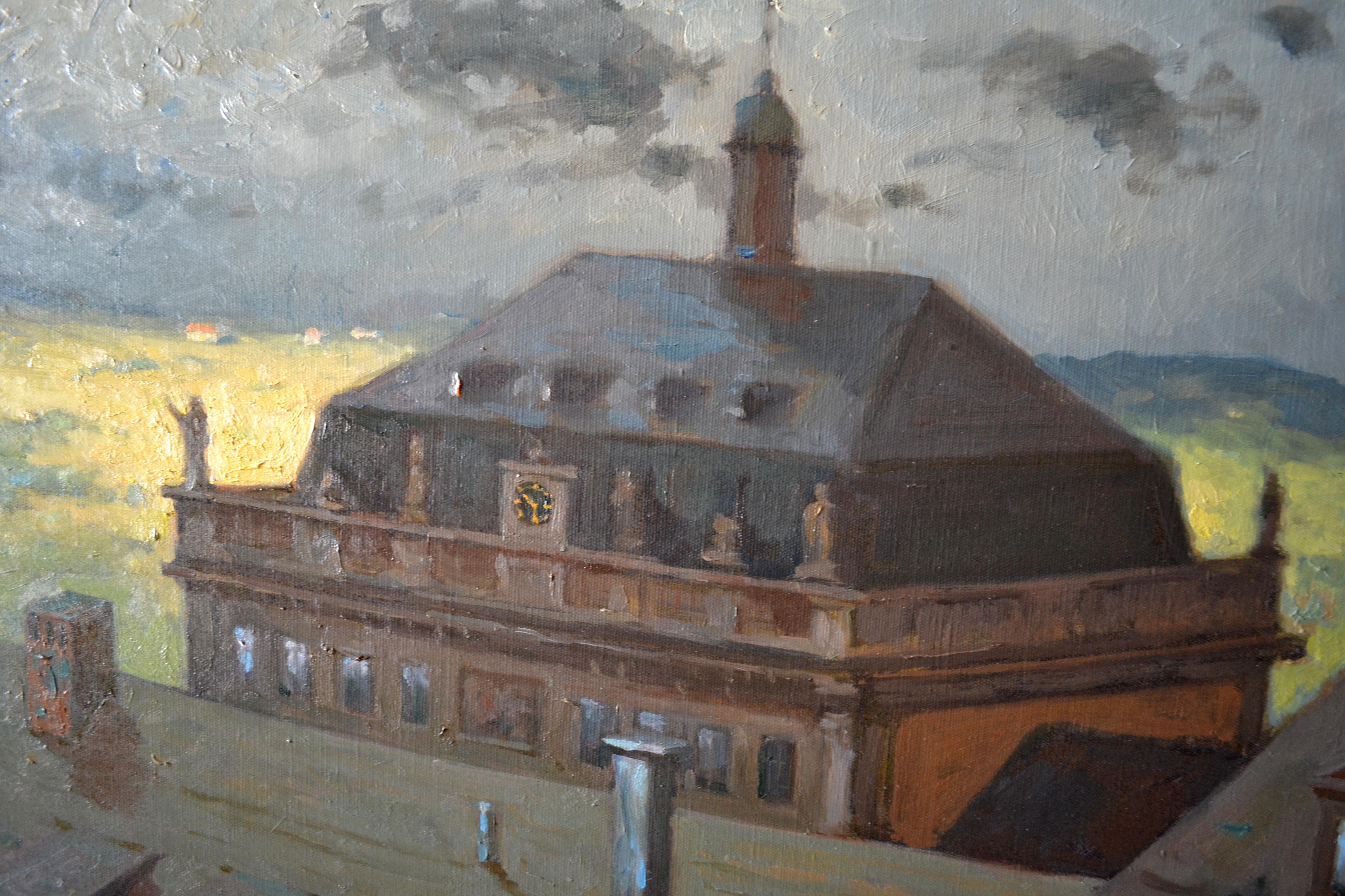 Nach dem Sturm. In der Altstadt (Grau), Landscape Painting, von Dmitry Evtushenko