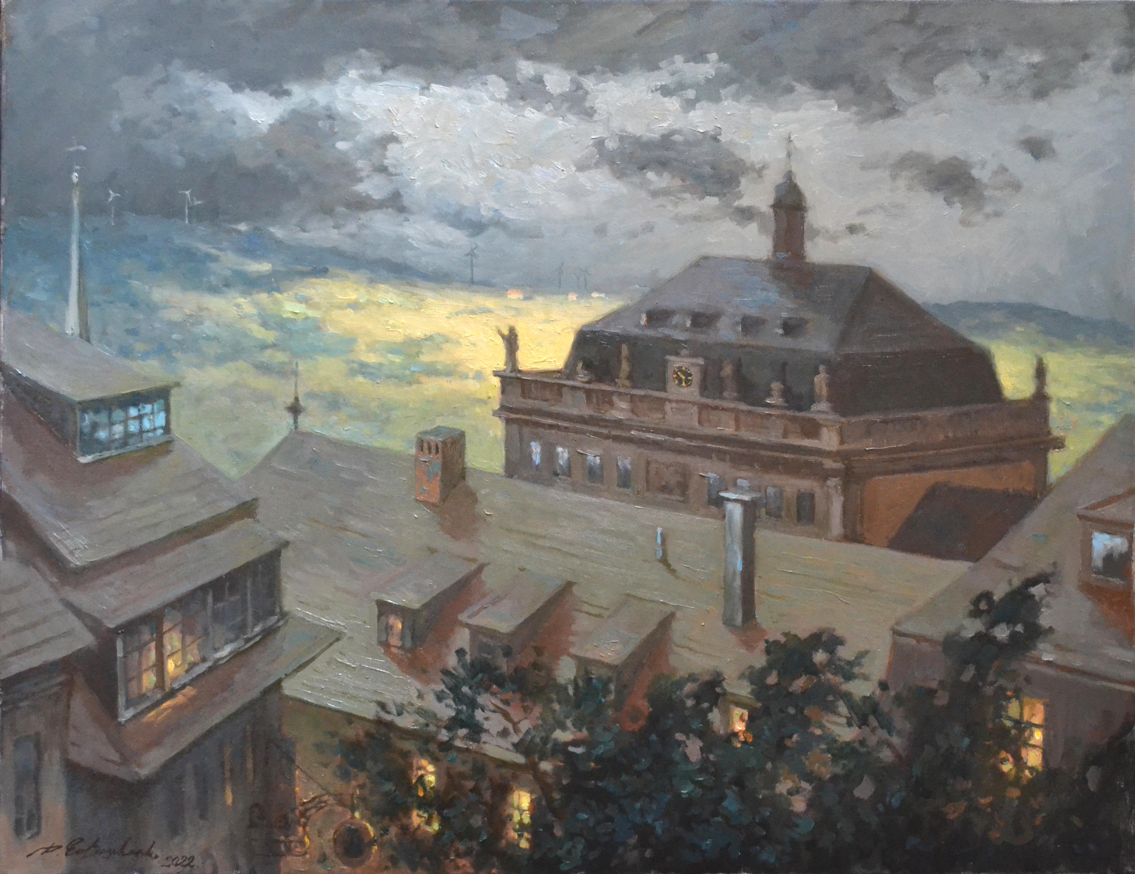 Dmitry Evtushenko Landscape Painting – Nach dem Sturm. In der Altstadt