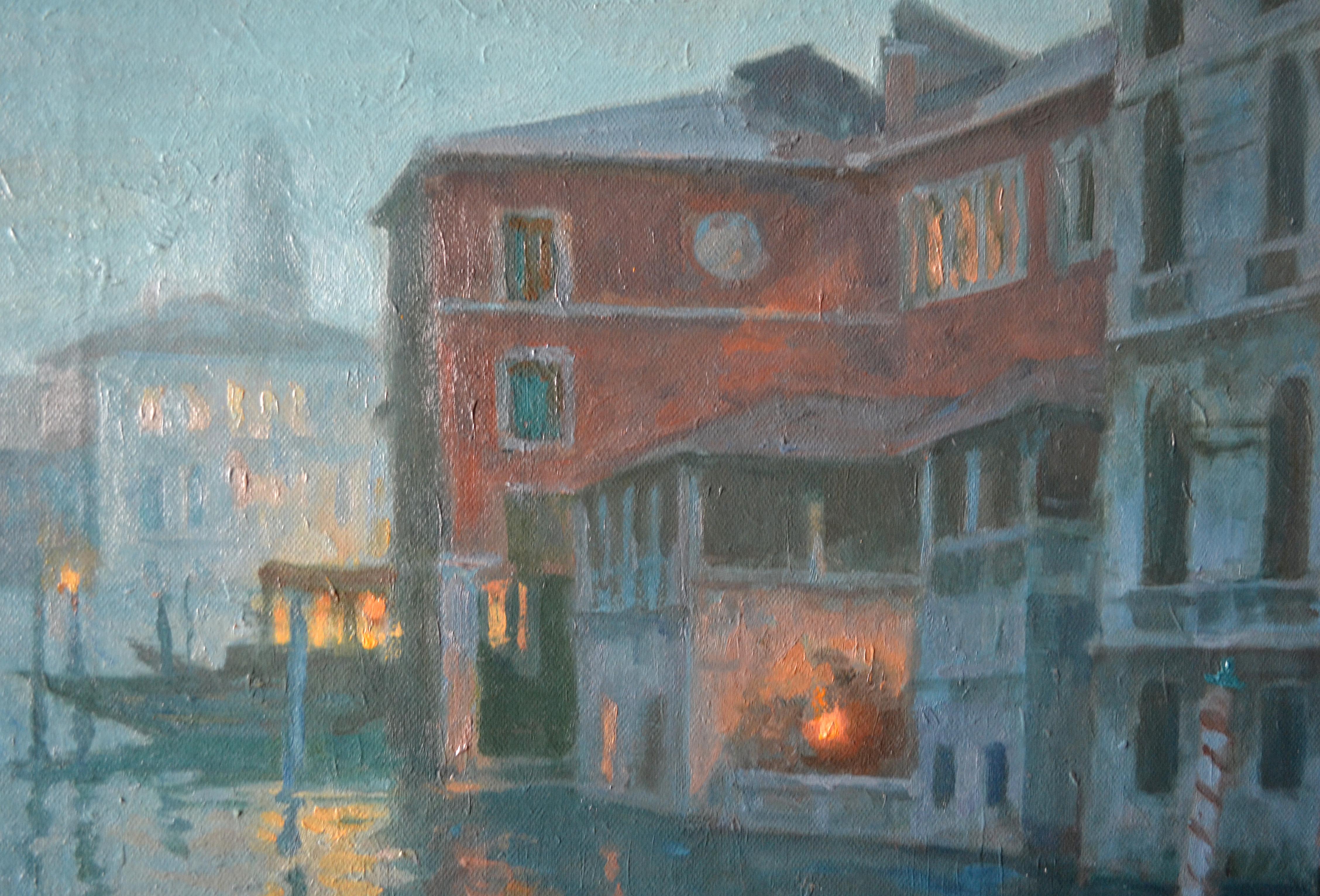 Frühmorgens auf dem Canal Grande in Venedig im Angebot 4