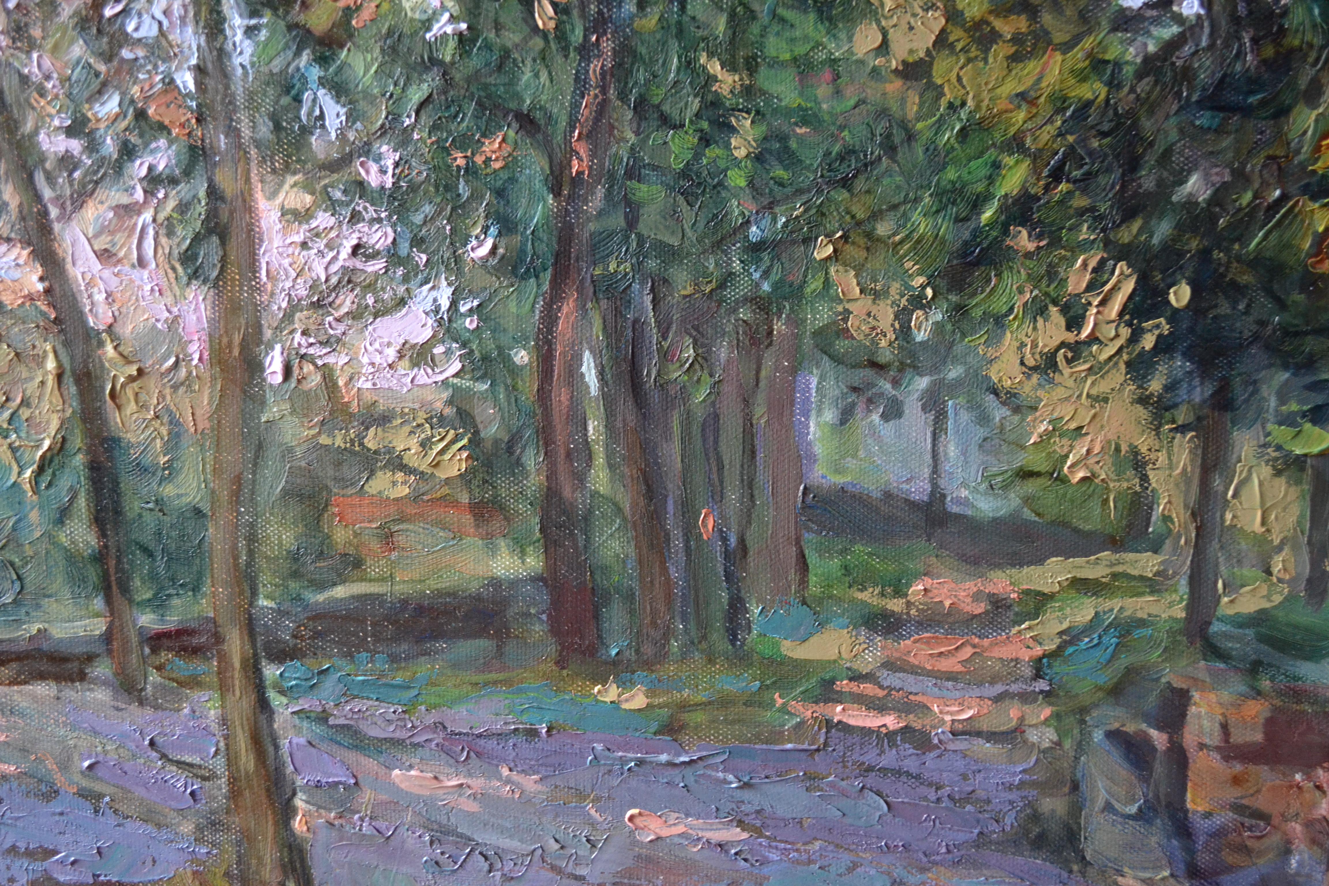 Le porte dell'antica fortezza - Landscape Painting Grigio di Dmitry Evtushenko